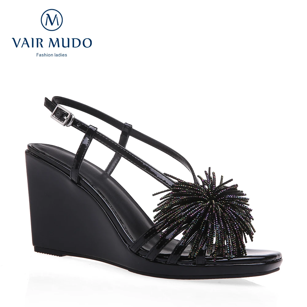 VAIR MUDO/черные женские босоножки на платформе обувь модная повседневная высоком