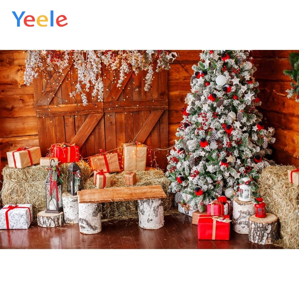 Yeele Рождественская Декорация Дерево подарок сено в помещении ребенок день