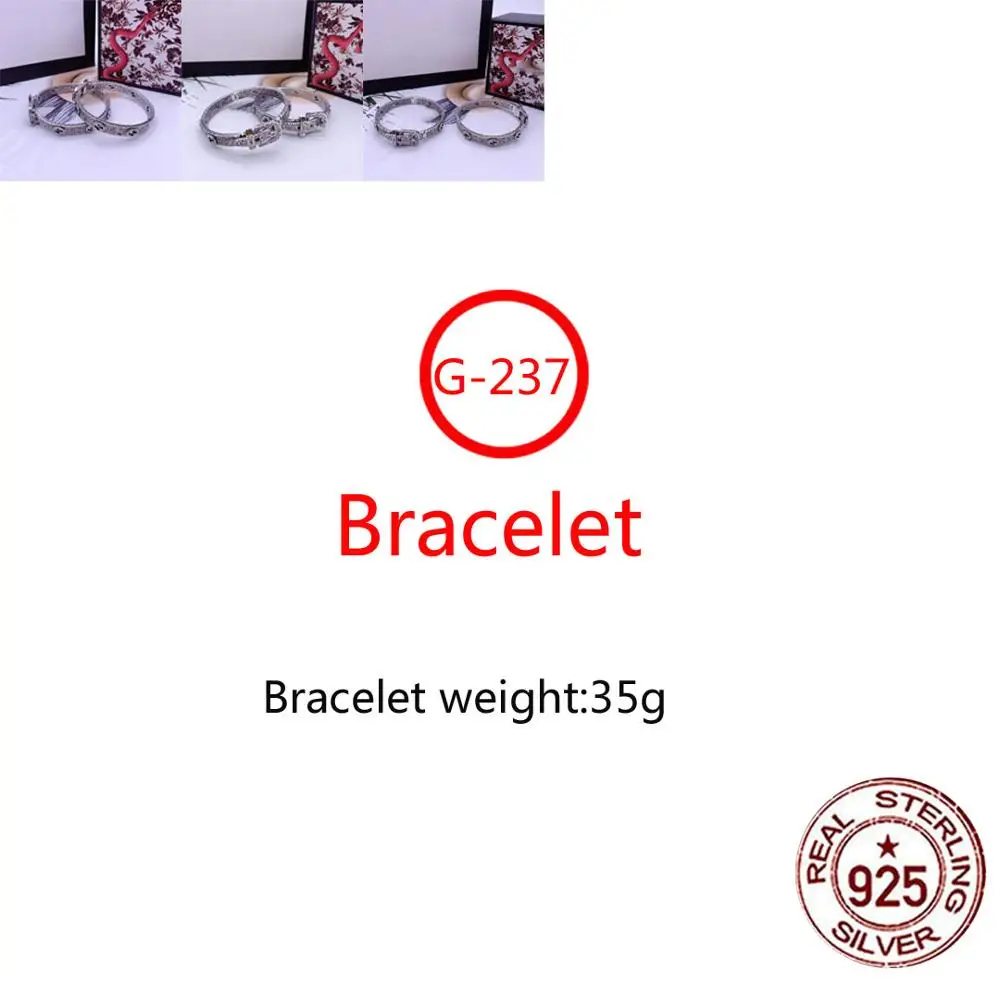 

G237 S925 Sterling Silver Bracelet New Brand Trend Couple G Letter Personality Fashion Style Simple Style Gift Hot Sale