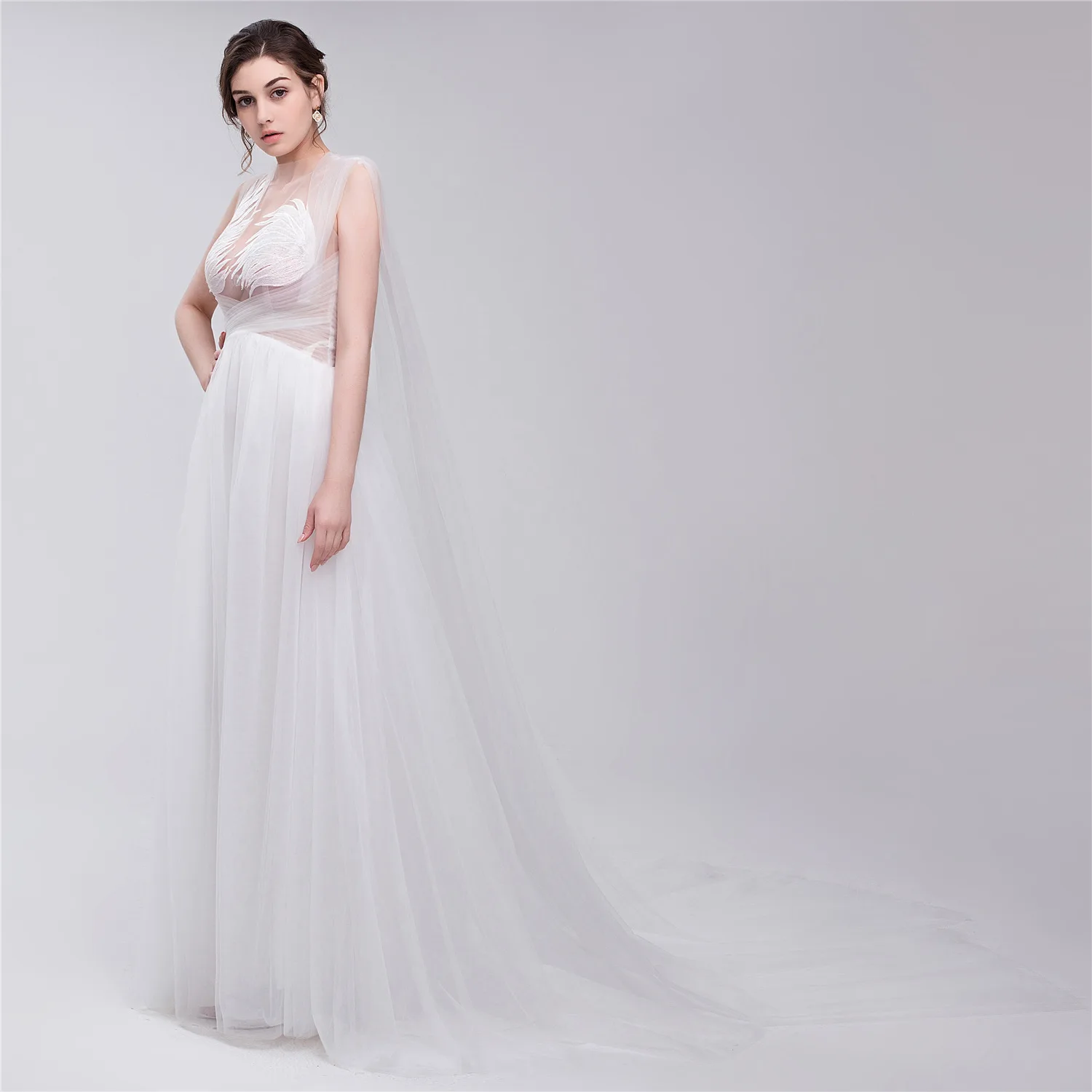 Сексуальное Белое свадебное платье со шлейфом для беременных женщин с высоким