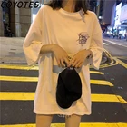 Футболка женская в стиле хип-хоп с круглым вырезом и полурукавами