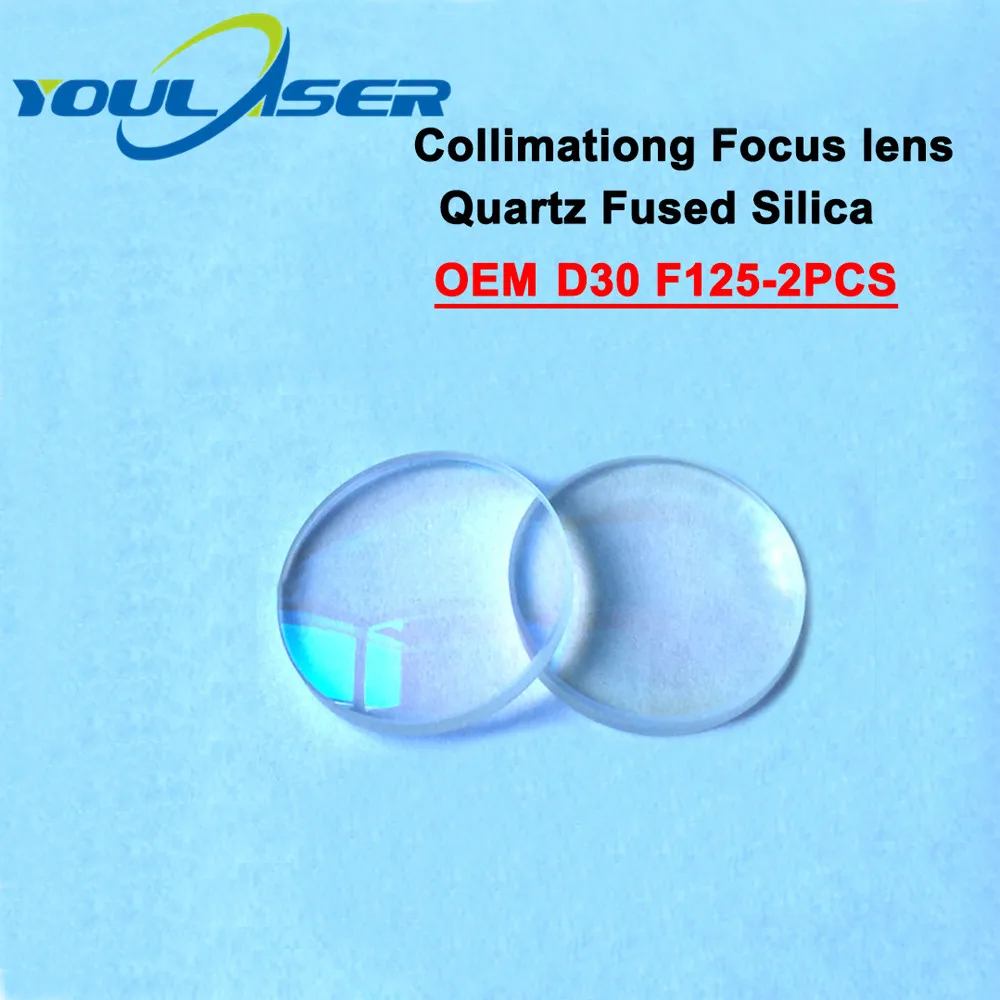 

Сферические коллимационные линзы D30 F125 2 шт. Precitec OEM кварцевый плавленый кремний для высокоэнергетического волоконного лазера 1064 нм