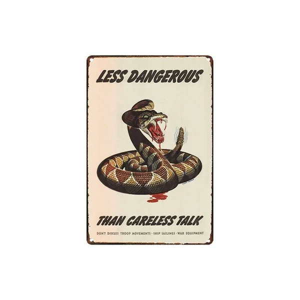

Metal Tin Sign No Careless Talk Bar Pub Home Vintage Retro Poster Cafe ART