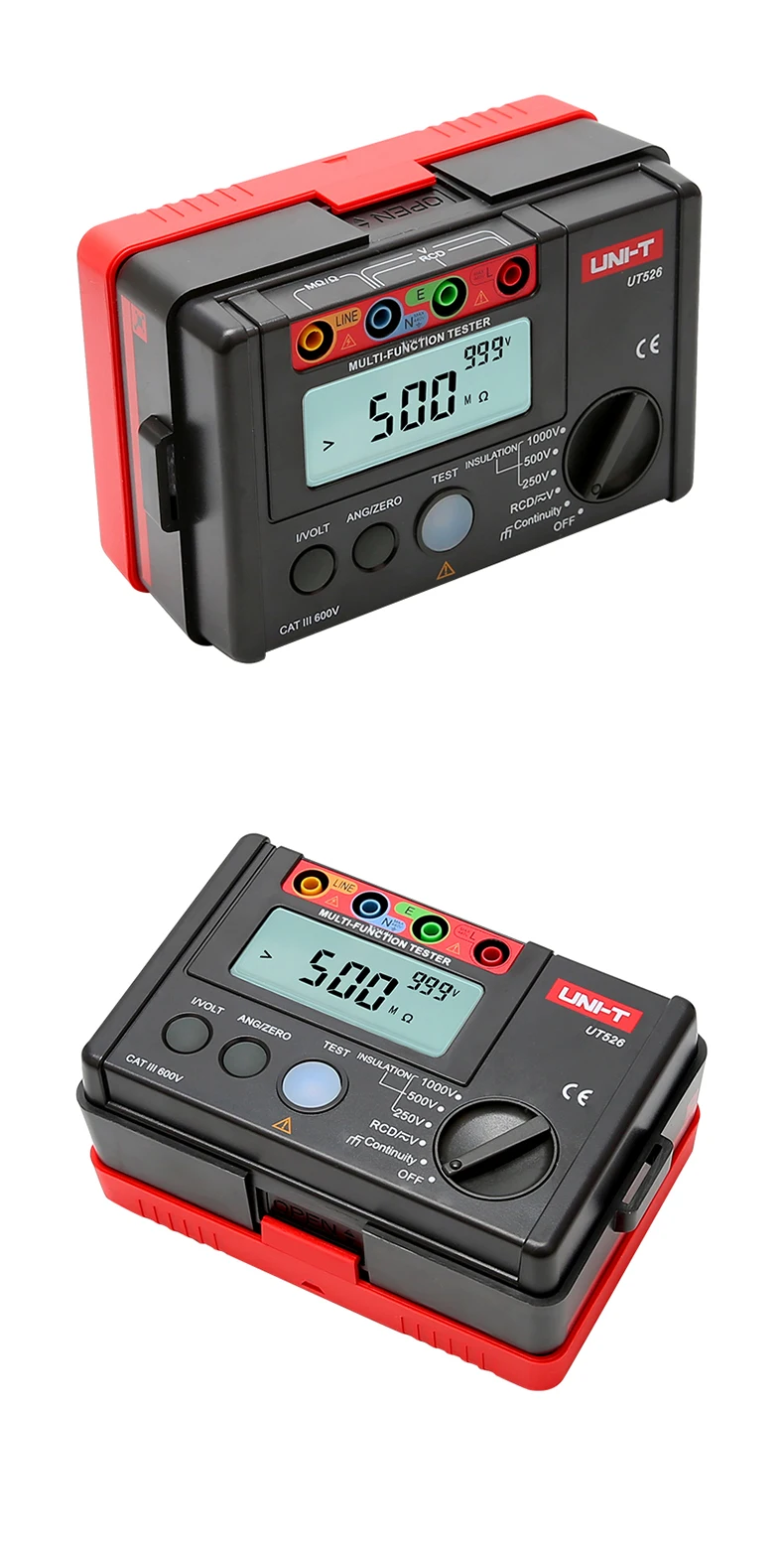 UNI-T UT522 526 Многофункциональный цифровой электрический счетчик Тестер электрической изоляции UT526 Измеритель сопротивления заземления+ испытательная машина УЗО