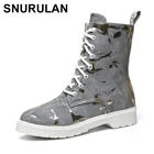 SNURULANGrayзимние теплые женские сапоги до середины икры; Новинка; Женские сапоги на плоской платформе в стиле панк; bootsE010