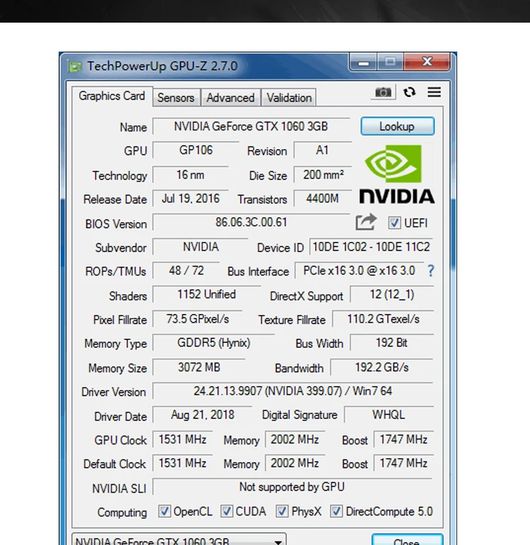 Видеокарта VEINEDA GTX 1060 3GB 192Bit GDDR5 PCI-E X16 для видеокарт nVIDIA Geforce gtx1060 3gb Hdmi Dvi DP