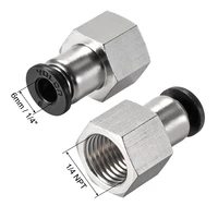 uxcell push to connect tube fitting adapter 6mm tube od x 14 npt female straight pneumatic connecter pipe fitting