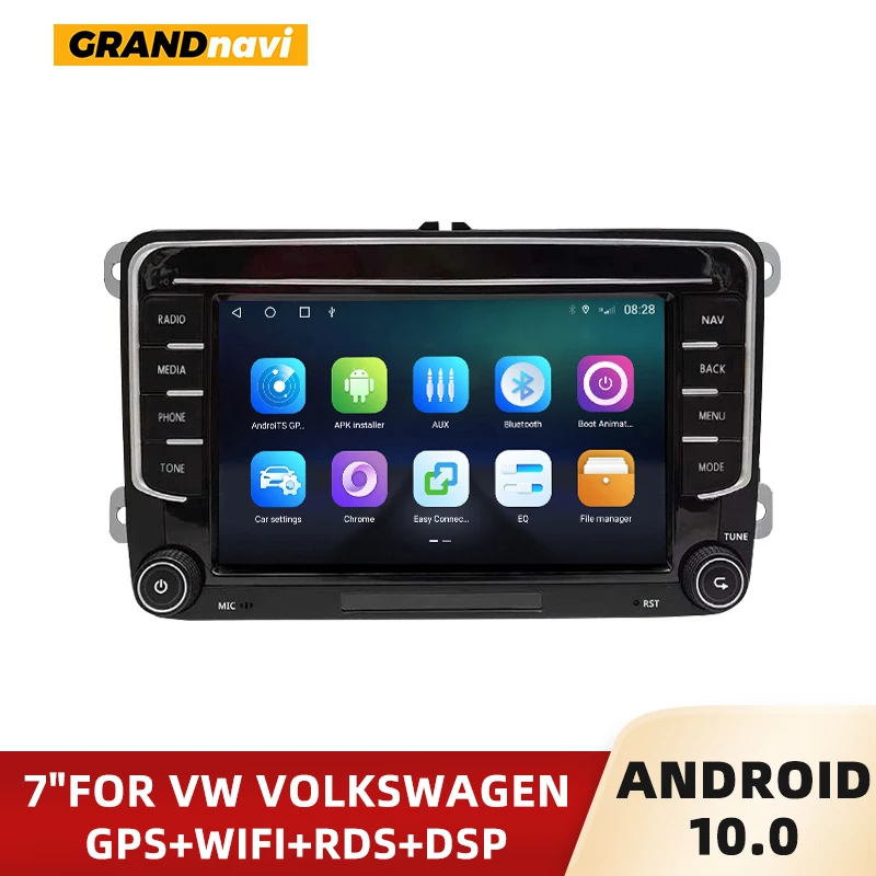 Автомагнитола GRANDnavi 2DIN Android 10 GPS-навигация для VW Passat B6 Amarok Volkswagen Skoda Octavia 2 Superb Jetta T5