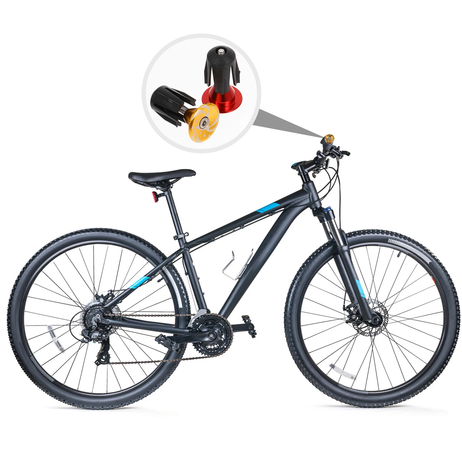 

2 Pairs Cycling Bike Handlebar End Plugs Handle Grip Bar End Stopper Plug