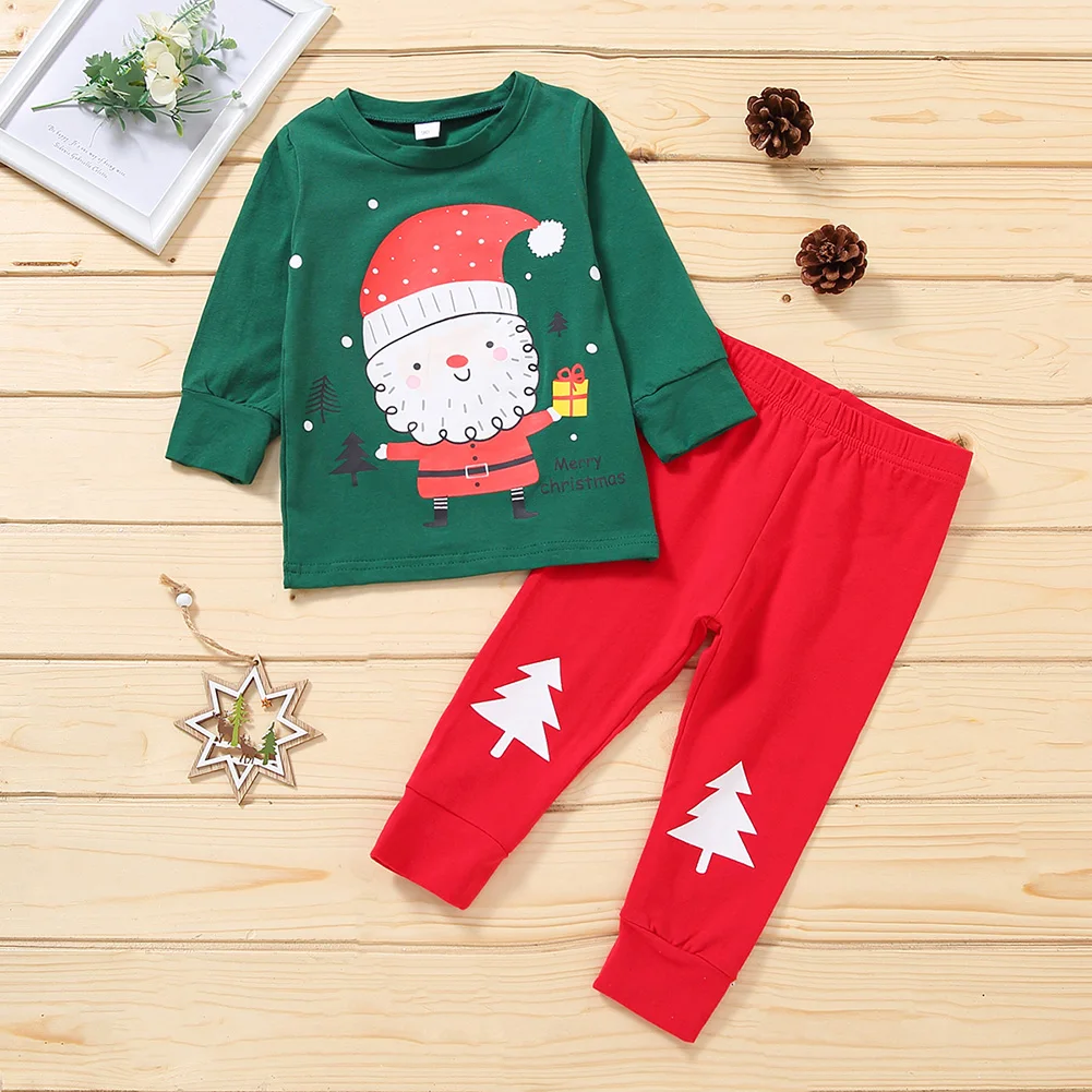 

Children Christmas Clothes Cute Snowman Cartoon Print Girls Dress Christmas Costume Kids Clothes Christmas Gift For Girl 2pcs