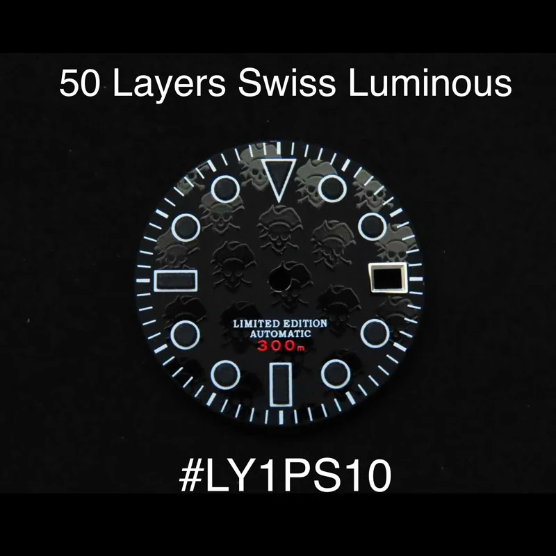 

Seiko0 модифицированный супер светящийся ретро-циферблат с черепом 007/009 seiko мод циферблат