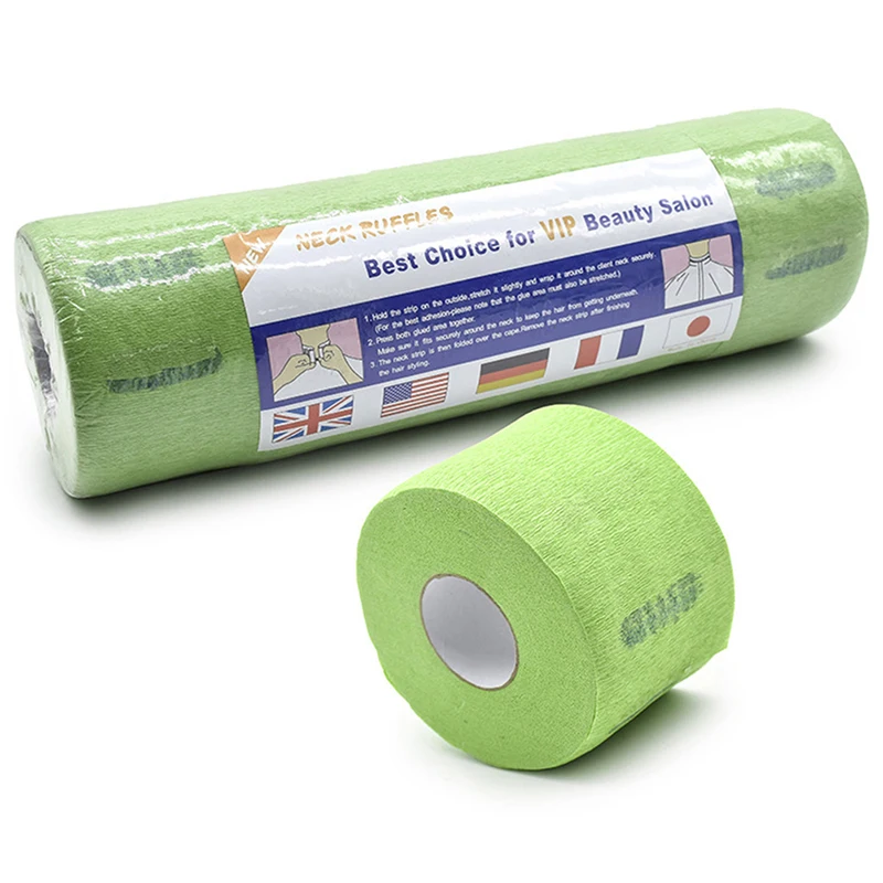 

1pc Neck Ruffle Roll Paper Hair Cutting Salon Hairdressing Collar Accessory Necks Covering Disposable Haircut Collar Paper Green