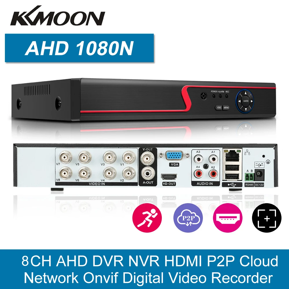8CH 5 в 1 1080N DVR XMeye CCTV цифровой видеорегистратор с Wifi 3g Onvif Cloud P2P H.264 для AHD камеры IP