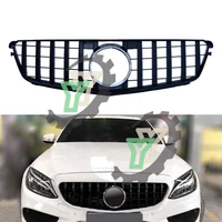 front bumper grille upper racing grill for benz c class w204 c180 c200 c300 c350 2008 2009 2010 2011 2012 2013 2014 with emblem