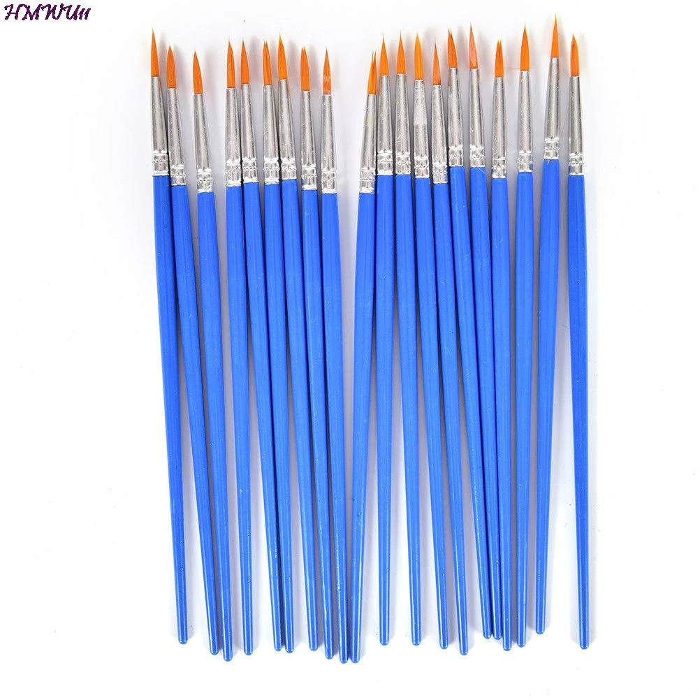 

NEW Professional 10pcs brush Oil Acrylic Brush Watercolor Pen Nylon Hair Wooden Handle Paint Brushes School Office Art Supplies