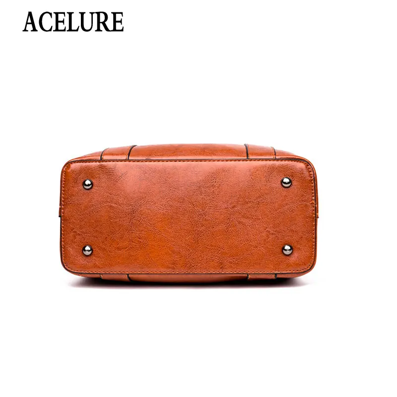 

ACELURE High Quality Fashion Shoulder Bag for Women Satchel Messenger Bag Luxury Solid Color PU Leather Designer Handbags Tote