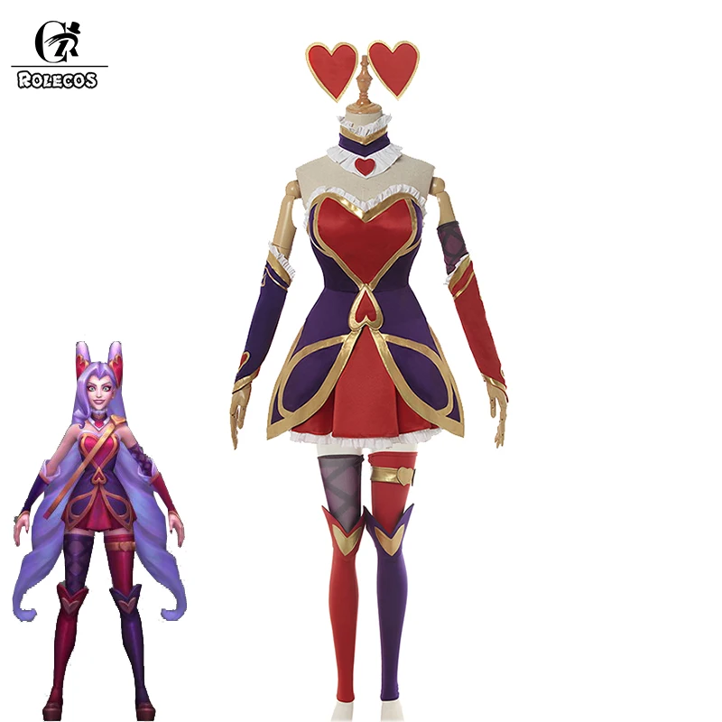 ROLECOS Игра LOL костюм Джинкс Лол Heartseeker женские сексуальные платья чулки для