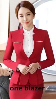 red blazer Горячая Распродажа, женские формальные костюмы, женские униформы, элегантные деловые брюки, костюмы для женщин, рабочая одежда, офисные костюмы, блейзеры - Цвет: red blazer