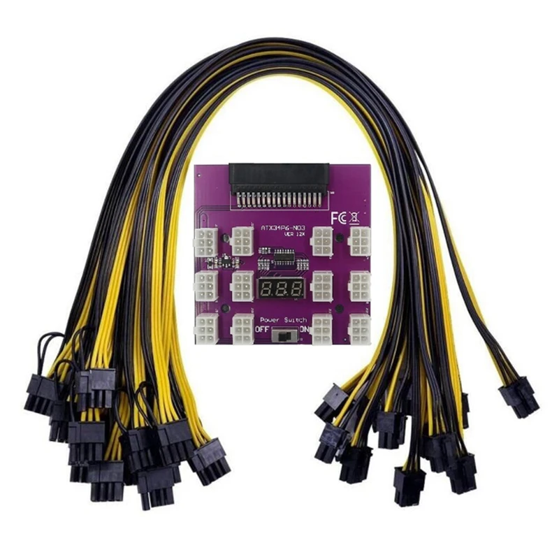 

Коммутационная плата PCI-E 12x6Pin для сервера питания, преобразователь адаптера для майнинга BTC для Emerson 7001484