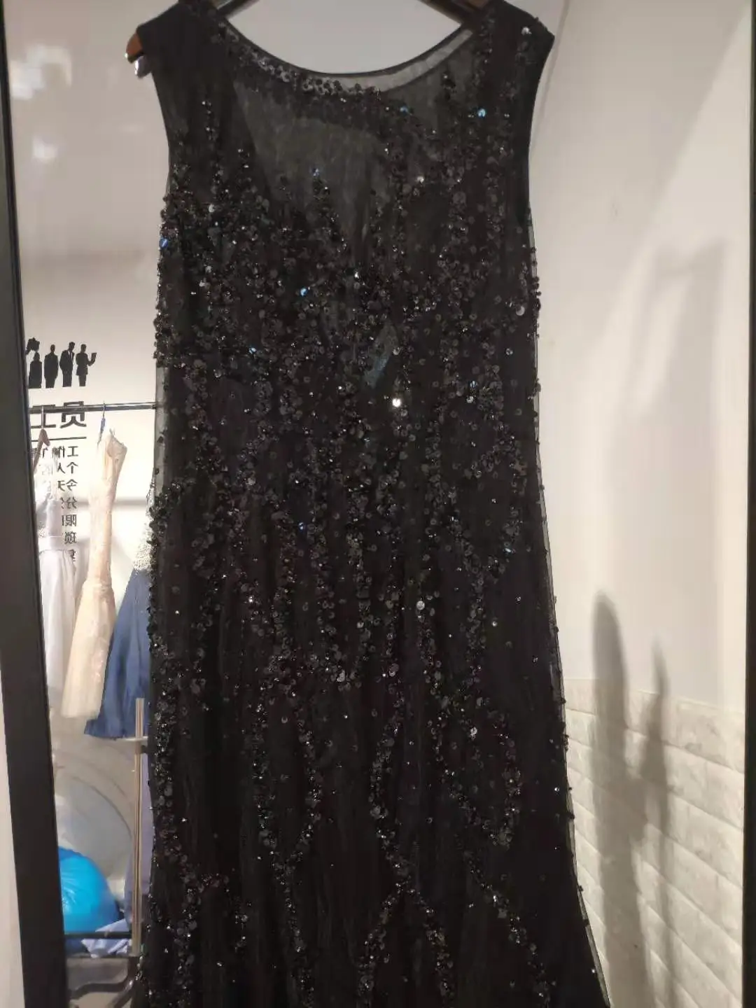 Женское вечернее платье с прозрачными бусинами Длинное Пышное Платье открытой