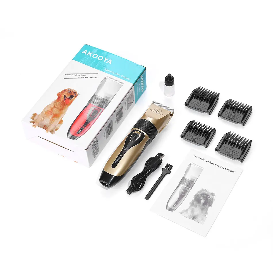 USB перезаряжаемая машинка для стрижки домашних животных набор 5 в 1 электрическая