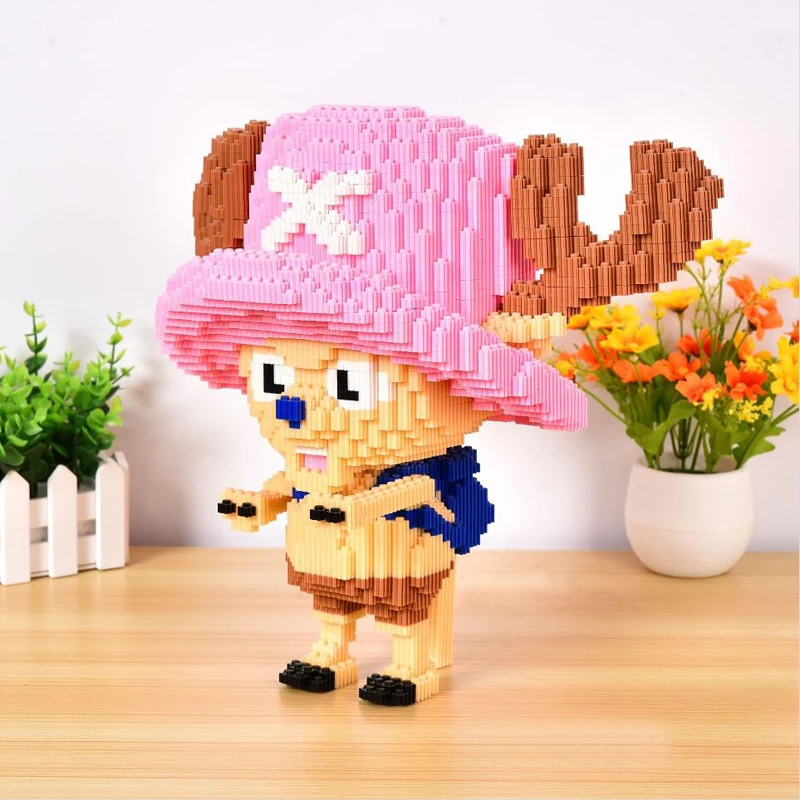 DUZ 8632 Аниме one piece Тони Чоппер олень пират 3D модель DIY Мини строительные блоки кирпичи игрушки для детей 34 см высотой без коробки