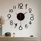 Зеркальные настенные 3d-часы, акриловые современные дизайнерские наклейки для гостиной, настенные самоклеящиеся Подвесные часы