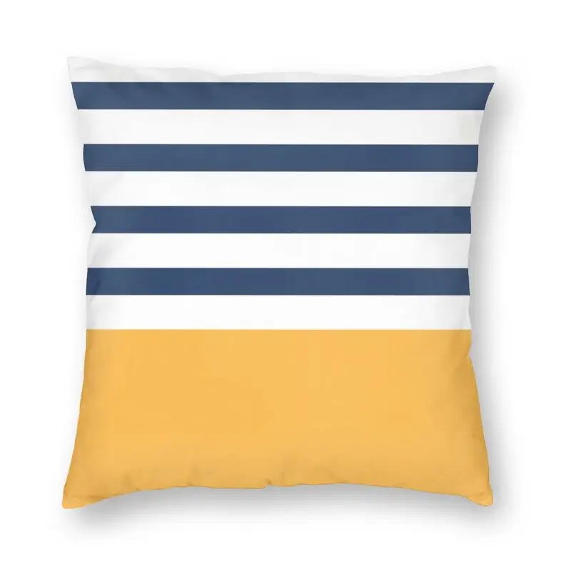 Сине-белые полосы с желтым наволочником геометрический абстрактный узор