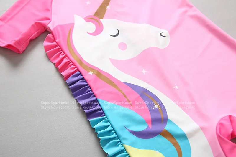 Слитный купальник с единорогом для девочек детская шапка плавания радужной