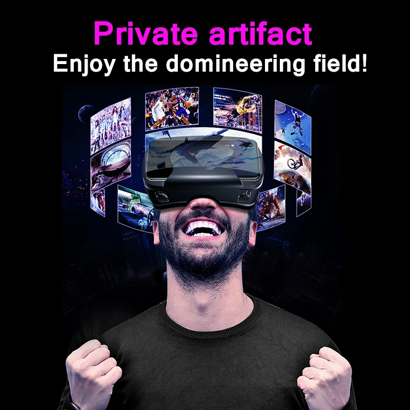 Очки виртуальной реальности VR для смартфонов от 5 до 7 дюймов 3D очки с поддержкой