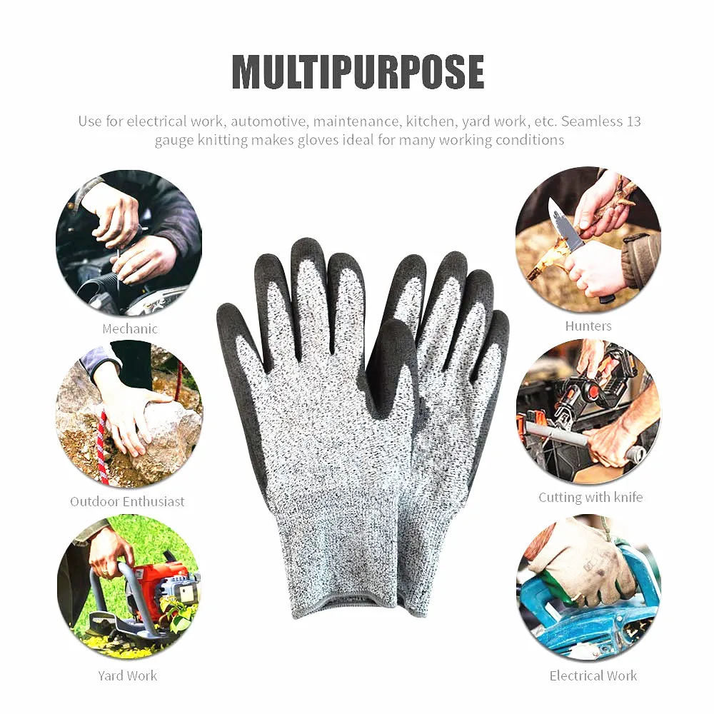 HPPE Anti-Cut Gloves Wear Resistant Cut Industrial Anti Stab Working Protection | Безопасность и защита