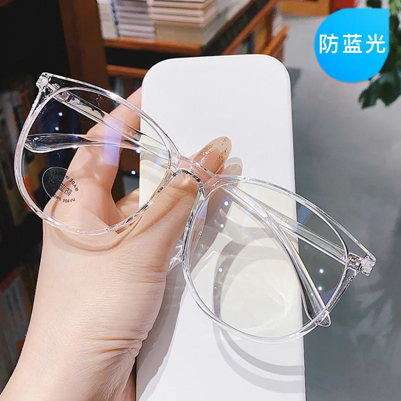 New Blue Light Glasses Vintage Fashion Transparent Solid Fake Glasses Simple Circle Eyewear Apparel Accessories