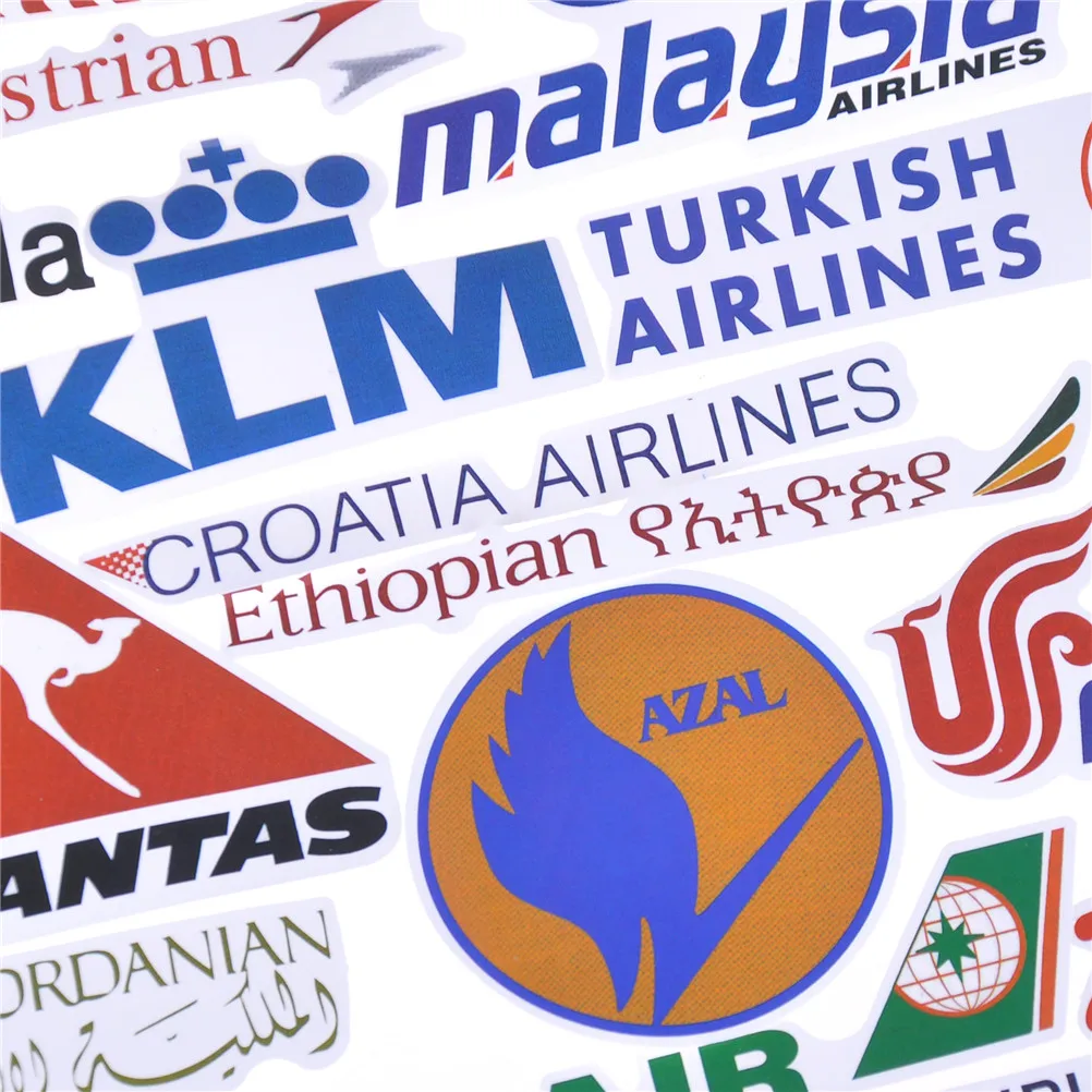 52 шт. ПВХ Водонепроницаемый граффити DIY Airline логотип стикер компании для ноутбука