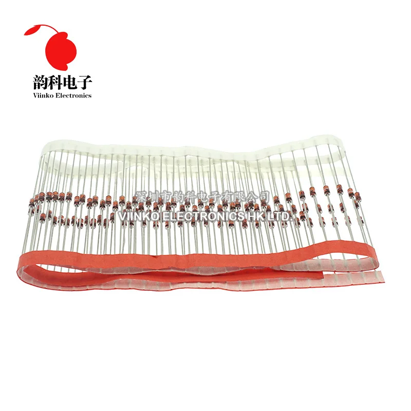 50 шт., 1 Вт диод стабилитра DO-41, 51 в, 56 в, 62 в, 68 В, 75 в, 1N4757A, 1N4758A, 1N4759A, 1N4760A, 1N4761A