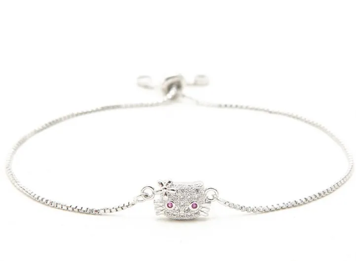 Золотая и серебряная цепочка браслет с фианитами кубическим цирконием