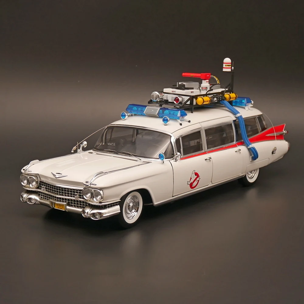 

Лидер продаж, Элитная модель автомобиля Ecto 1 1:18 Cadillac Ghostbusters Ecto, металлическая игрушка
