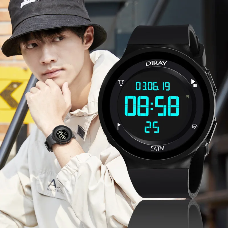 

2021 Luxury Men Analog Digital Military Sport Led Waterproof Wrist Watch Men Sport Timing Watch Intelligent Electronic Watch
