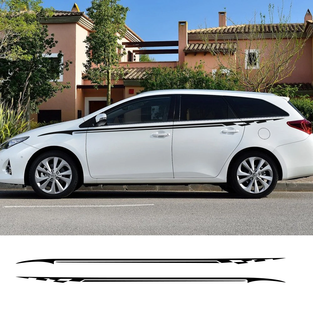 

2pcs Car Stickers Auto Racing Side Door Decal For Audi A4 A3 Peugeot 206 307 308 207 Ford Focus 2 3 Renault Opel Accessories