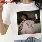 Lil открытым футболка для женщин с принтом размера плюс гранж футболка в уличном стиле