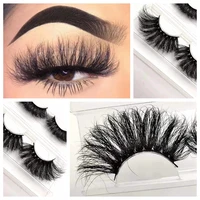 30mm mink eyelash wholesale curl fluffy multi layer 8d mink false eyelashes extension extra long in bulk with clear tray boxes