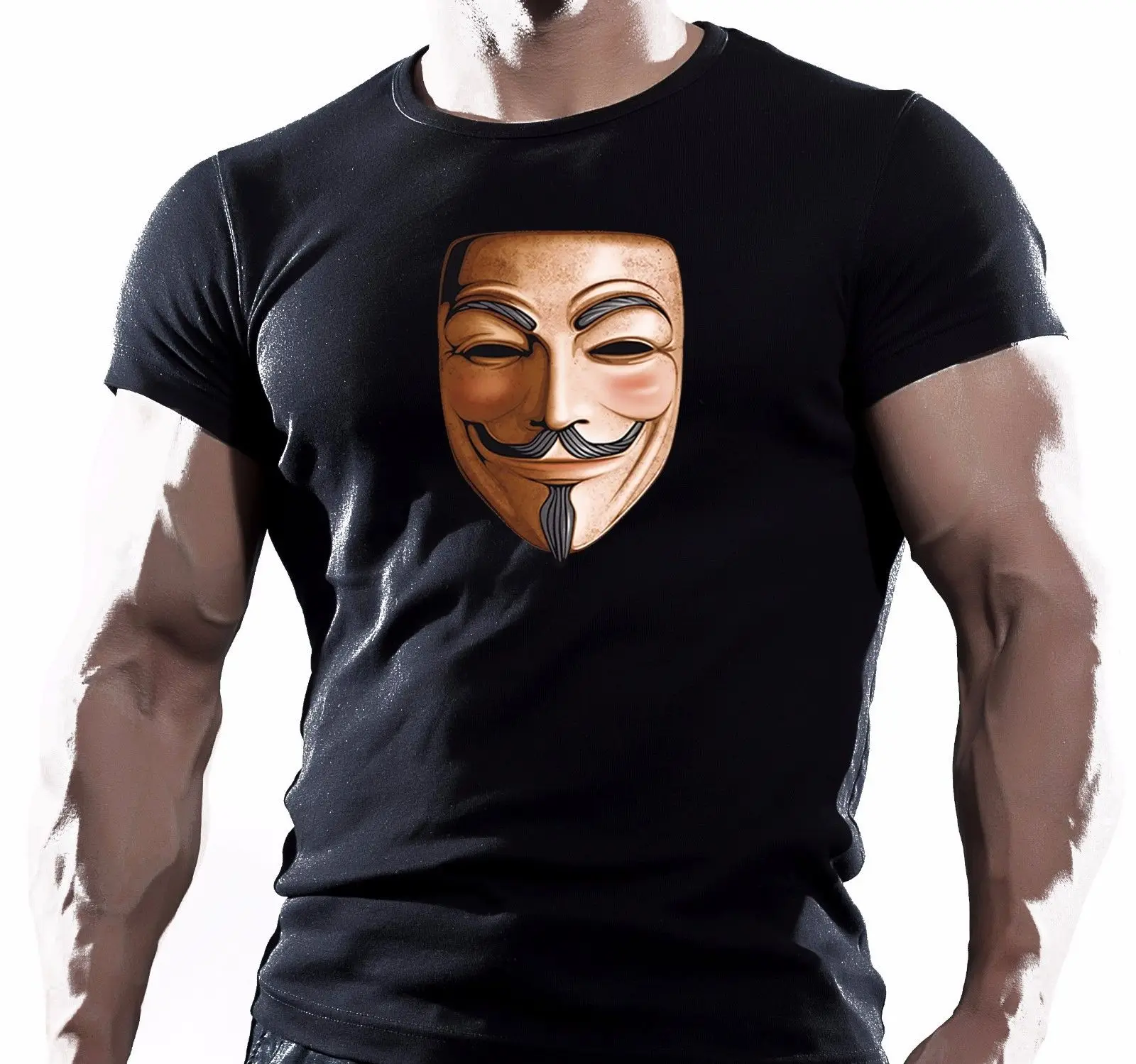 Anonymous Guy Maske Fawkes Hacker Fawke Herren Baumwolle Футболка топ модная Высококачественная