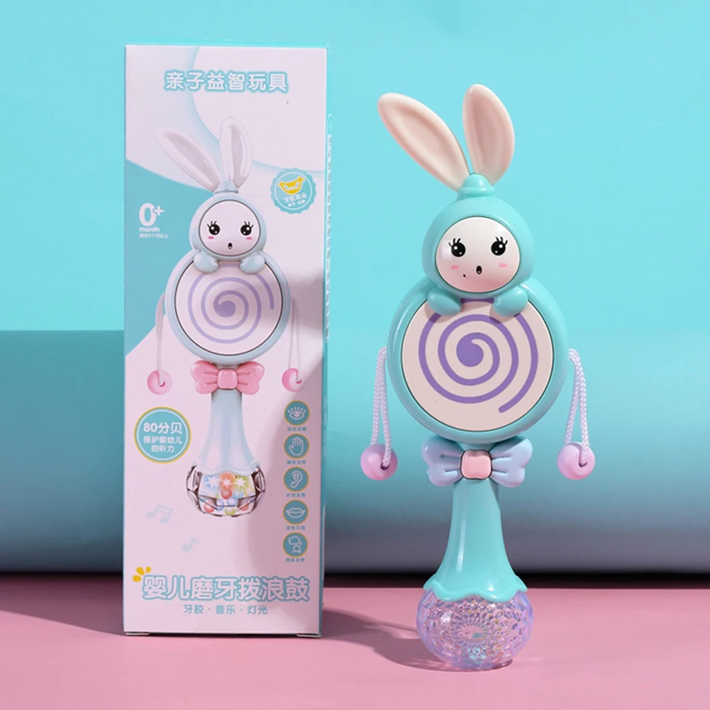 

0-12M Baby Rattle Cute Cartoon Shape Singing Music Hand Rattle Can Luminous Sound Baby Rattle Toy