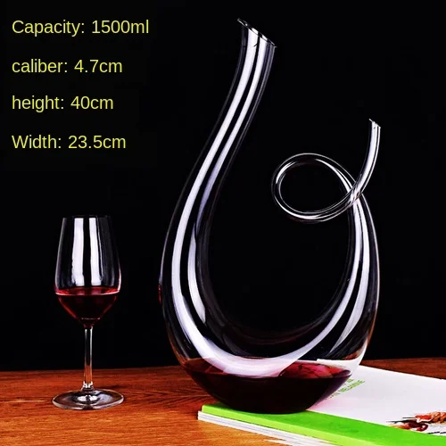 

Хрустальный высококачественный спиральный 6-образный Графин для вина 1500 мл в подарочной коробке графин с лебедем для арфы креативный разде...