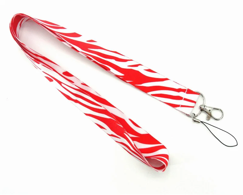 Двухсторонний шнурок с принтом зебры для ключей Брелоки идентификационная бирка