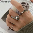 Кольца FOXANRY 925, Модные Винтажные геометрические украшения из тайского серебра