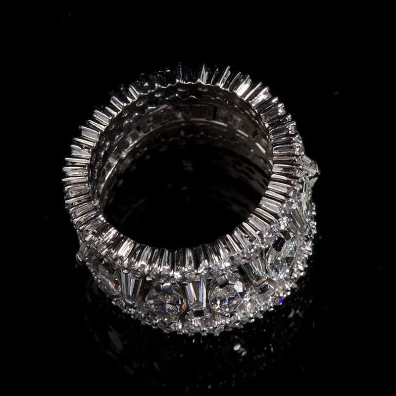 Роскошное посеребренное кольцо с кристаллом циркония модные большие