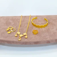 arab coin jewelry for kids baby children jewelry middle eastern gifts necklace gold color coin jewelry sets with free size ring