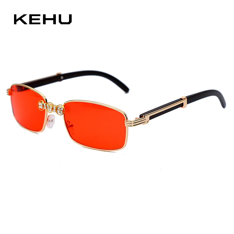 KEHU Luxury Rhinestone Sunglasses Women Brand Designer Fashion Square Sun Glasses Travel Get Together UV400 Lens XH112 | Аксессуары для