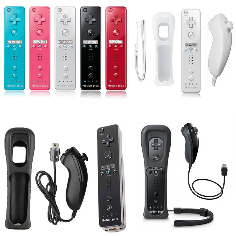 2 в 1 пульт дистанционного управления для Nintendo Wii беспроводной со встроенным Motion