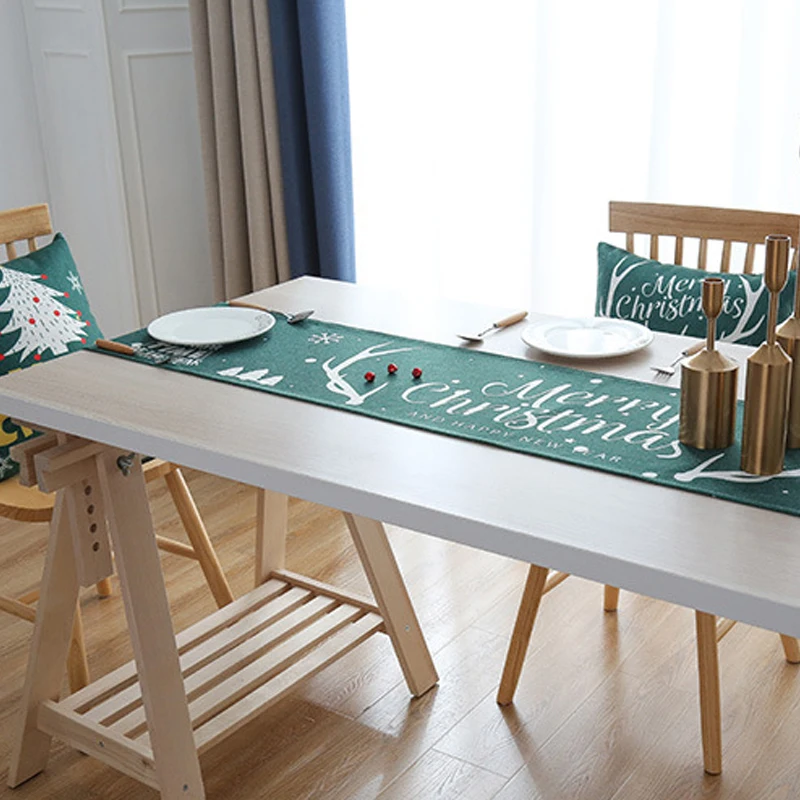 2022 Рождественская настольная дорожка с принтом лося коврик для стола маленьким